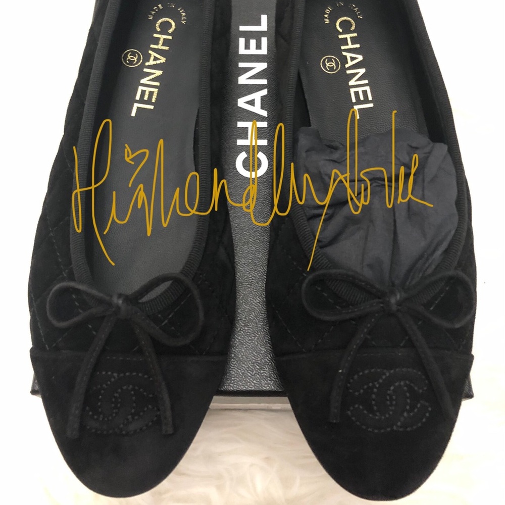 CHANEL ballerina flats BLACK size 38